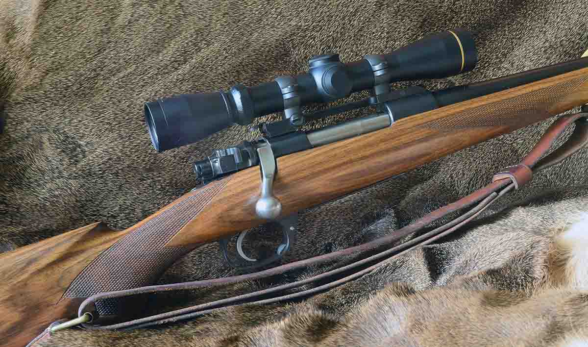 This no-name custom rifle built on an intermediate Oberndorf Mauser 98 action, most likely with a Reinhart Fajen stock, does not measure up to the exacting standards of today’s custom stockmakers, but it is excellent in its dimensions and styling.